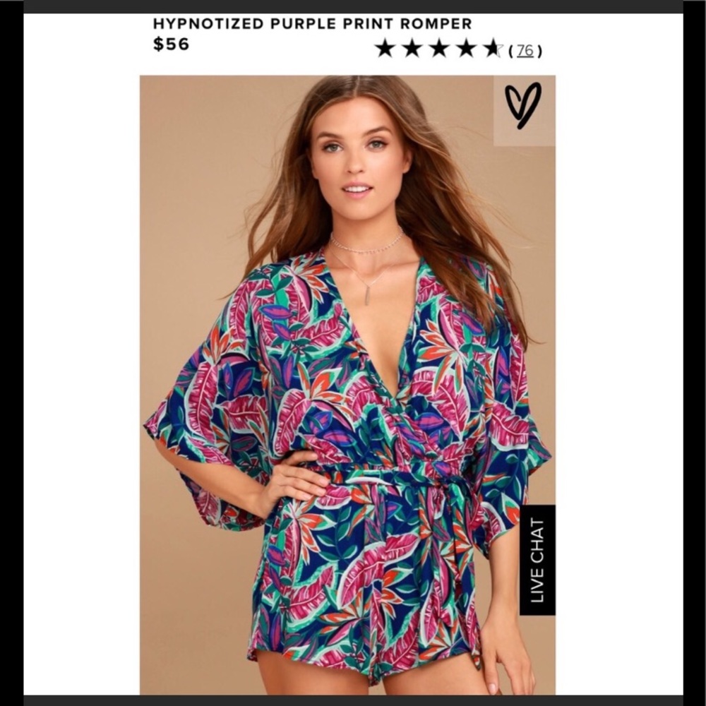 Purple print Romper